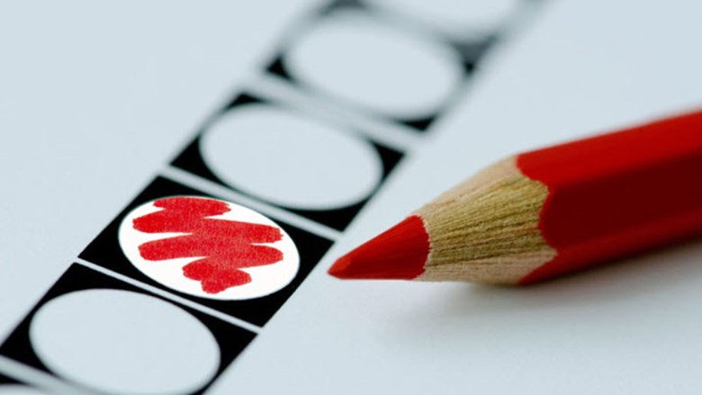 Stemformulier met potlood