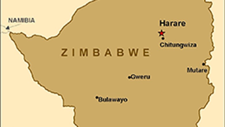 Landkaart Zimbabwe