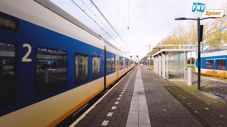 Spoor met ns-treinen