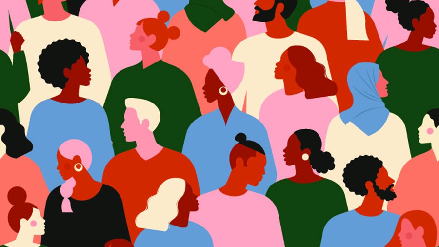 Illustratie van diverse mensen