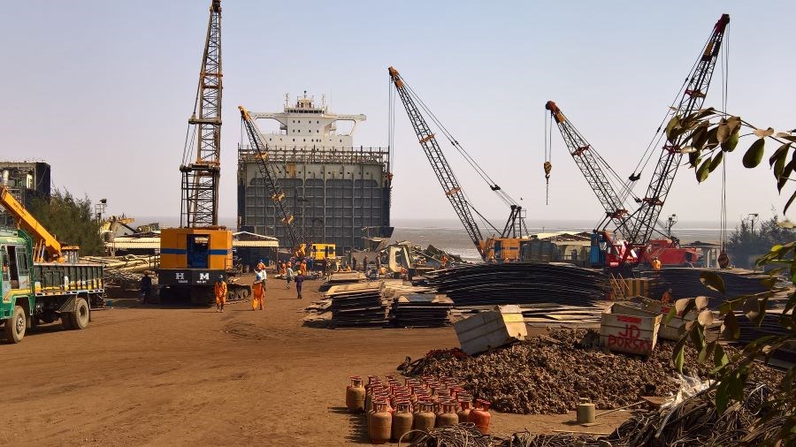 improved shipbreaking yard in India