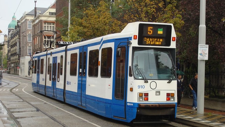 tram GVB stadsvervoerbedrijf in Amsterdam