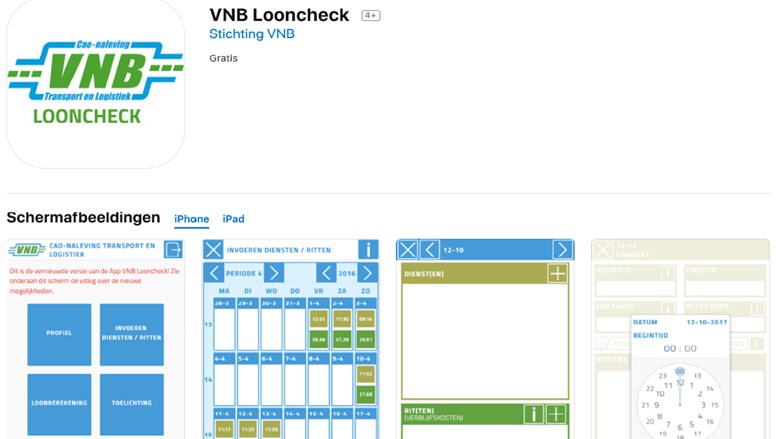 Screenshot VNB Looncheck App
