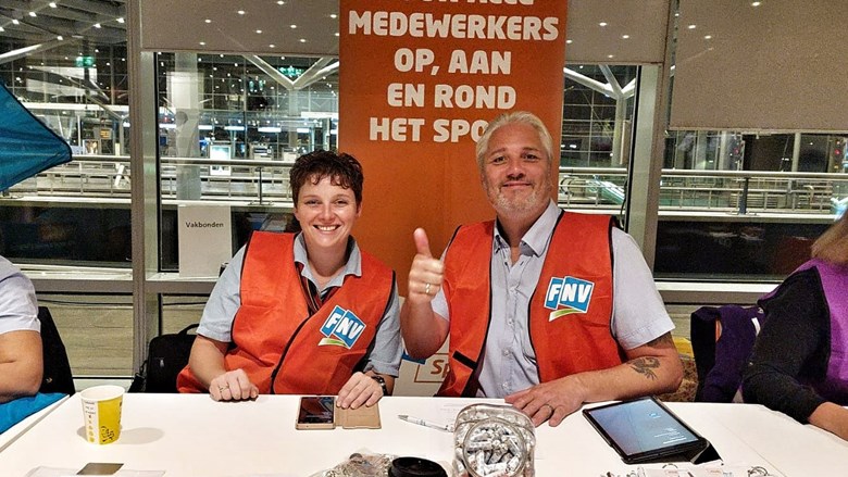 Leden FNV Spoor in actie