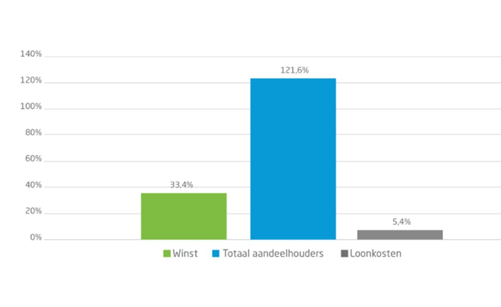 grafiek winst aandeelhouders vs loon