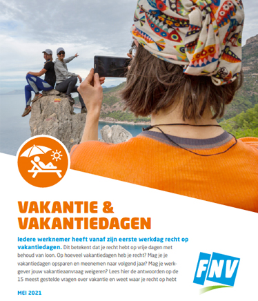 Voorkant folder Vakantie en vakantiedagen